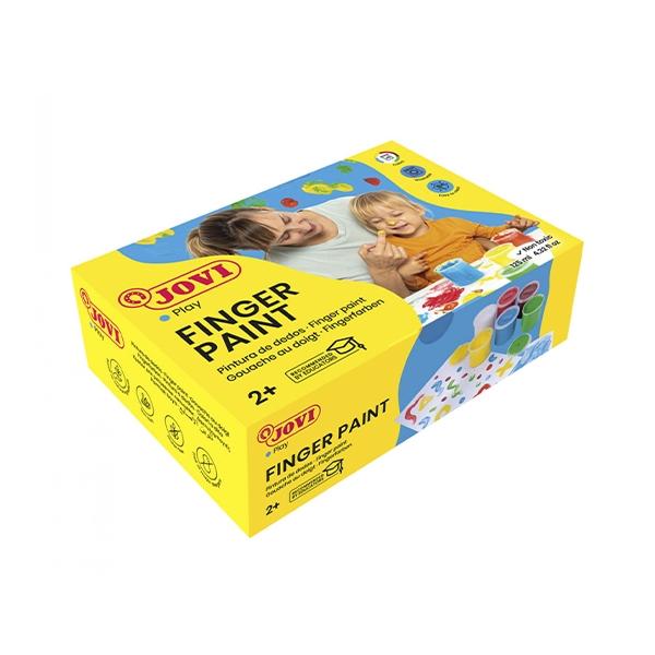 Jovi Estuche de Pintura de Dedos con 6 Botes de 125 ml, Colores Surtidos