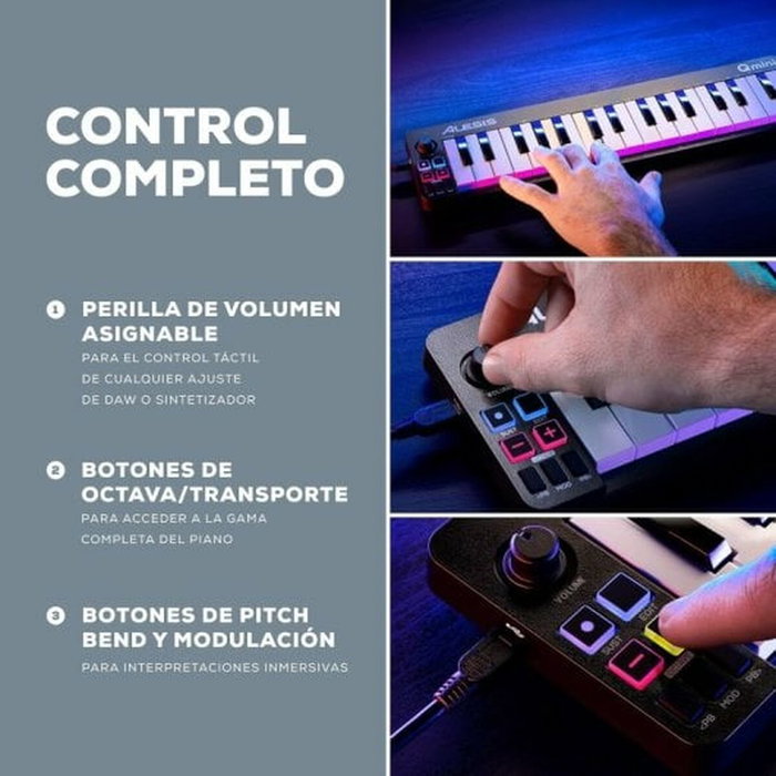 ALESIS QMINI Controlador USB MIDI de 32 Mini teclas ALESIS QMINI Controlador USB MIDI de 32 Mini teclas