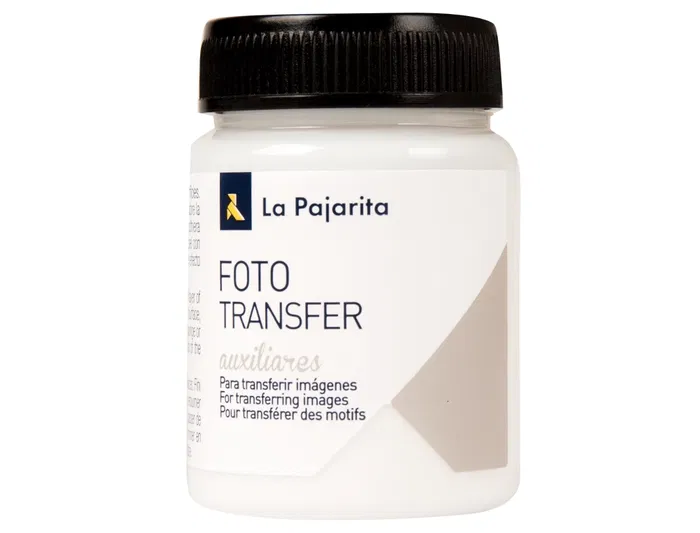 La pajarita Foto Transfer Bote 75 ml para Transferencia de Imágenes sobre Lienzo, Madera, Tela, Vidrio y Más con Acabado Brillante