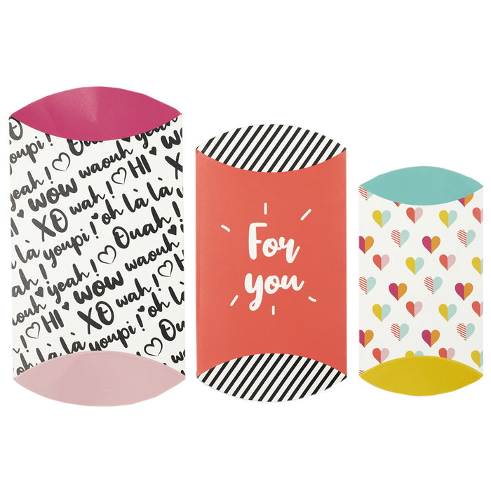 Party Time Juego De 3 Cajas Regalo 8,6x15,2 cm 10,3x19 cm 12x22 cm