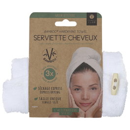 Cosmetic Club Toalla Cabello Bambú - Absorción Rápida y Secado Eficiente de Pelo - 22x52 cm