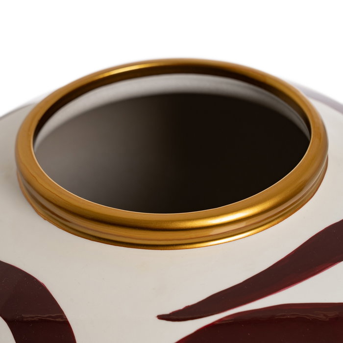 Jarrón Blanco-Marrón Porcelana 25 X 25 X 29 cm