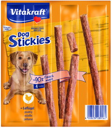 Vitakraft Dog Stickies Barritas de Ave y Buey para Perro Pack 14x44gr
