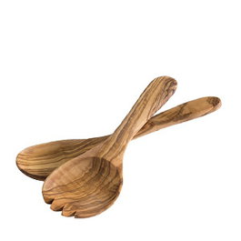 APS Set de cubiertos de servicio de madera, cuchara y tenedor, 17 cm