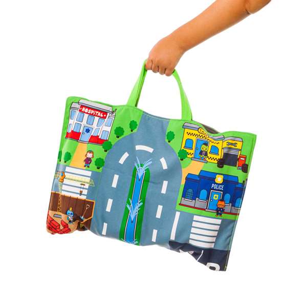 Molto Tapiz Blandito City and Fun con 9 Vehículos de Tela Convertible en Maleta