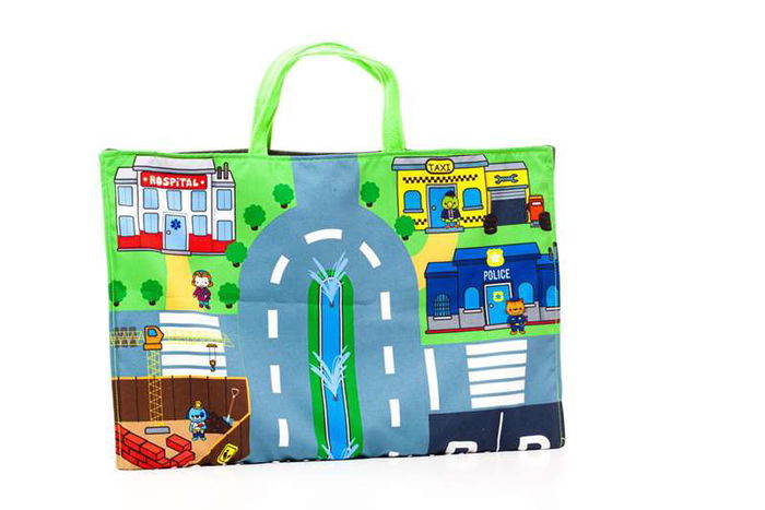 Molto Tapiz Blandito City and Fun con 9 Vehículos de Tela Convertible en Maleta