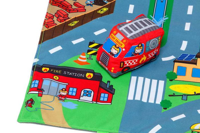 Molto Tapiz Blandito City and Fun con 9 Vehículos de Tela Convertible en Maleta