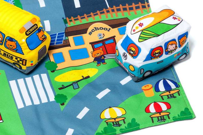 Molto Tapiz Blandito City and Fun con 9 Vehículos de Tela Convertible en Maleta