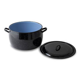 Vaello Olla Abombada con Tapa 7.5 L Ø24 cm, Acero Esmaltado, Apta Todo Tipo de Fuegos y Lavavajillas