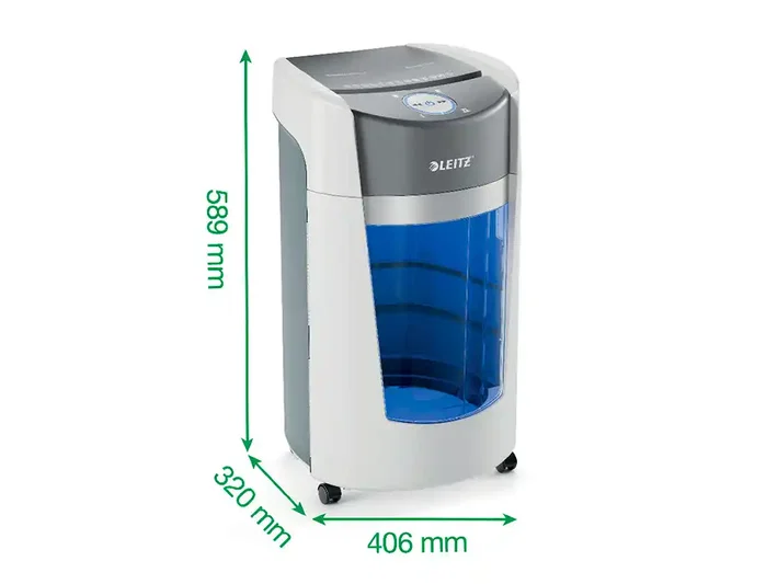 Leitz iQ Optimax Office Destructora de Papel DIN P5, 10 Hojas, Papelera 35L con Tecnología de Giro