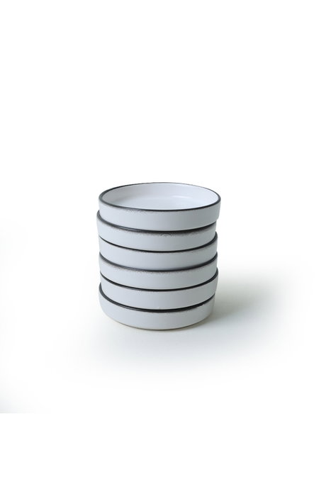 Hermia X00019024 Juego de Salseras de Gres Cerámico Blanco Mate, 14 cm, 200 cc (6 Piezas)