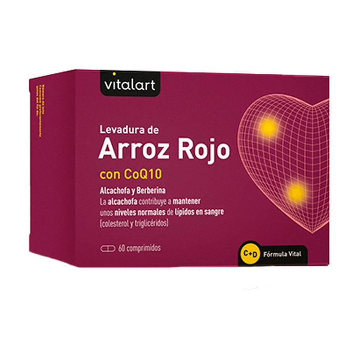 Vitalart Levadura de Arroz Rojo con CoQ10, 60 cápsulas – Control de lípidos Vitalart Levadura de Arroz Rojo con CoQ10, 60 cápsulas – Control de lípidos