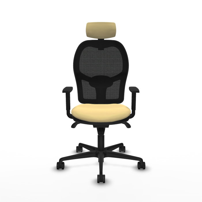 PIQUERAS Y CRESPO Silla de oficina Jorquera con mecanismo Sincro, Crema y Negro PIQUERAS Y CRESPO Silla de oficina Jorquera con mecanismo Sincro, Crema y Negro