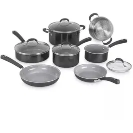 Cuisinart 54C11BKEU Batería de Cocina 11 Piezas Cerámica Antiadherente Todas las Placas Inducción