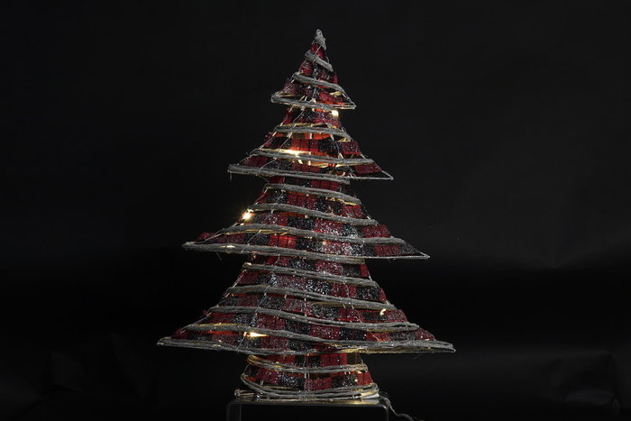 DKD Home Decor Árbol de Navidad Natural Rojo Ratán LED 46 x 14 x 60 cm DKD Home Decor Árbol de Navidad Natural Rojo Ratán LED 46 x 14 x 60 cm