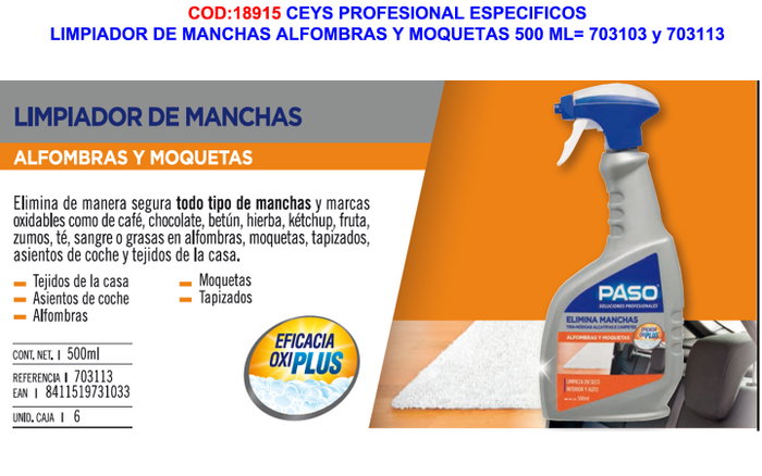 Paso Eliminador de Manchas para Alfombra y Moqueta 500ml