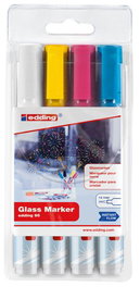 EDDING 95 Marcador para Cristal Punta Cónica 1,5-3 mm, Pack de 4