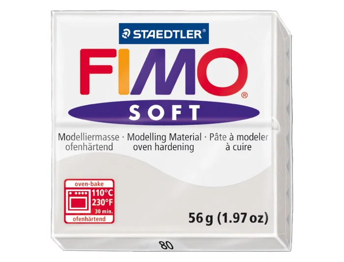Staedtler Pasta Fimo Soft 57 gr Gris - Pasta de modelar blanda, suave y lista para usar, ideal para mezclar y modelar.