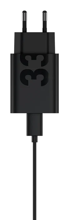 Motorola Cargador TurboPower 33W de Pared, Carga Rápida, USB-C, UE, Negro, GaN, 1m Cable