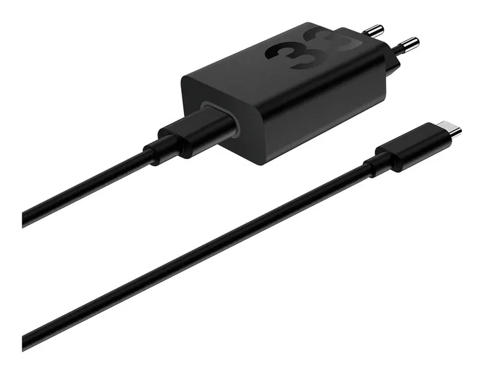 Motorola Cargador TurboPower 33W de Pared, Carga Rápida, USB-C, UE, Negro, GaN, 1m Cable