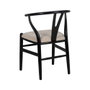 Silla Negro Tejido-Madera Salón 53 X 55 X 80 cm