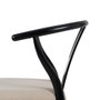 Silla Negro Tejido-Madera Salón 53 X 55 X 80 cm