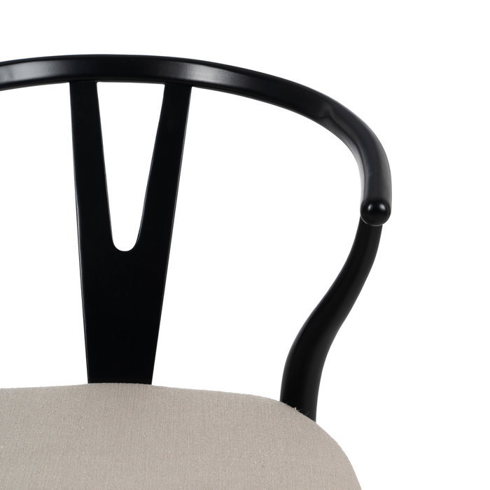 Silla Negro Tejido-Madera Salón 53 X 55 X 80 cm