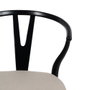 Silla Negro Tejido-Madera Salón 53 X 55 X 80 cm