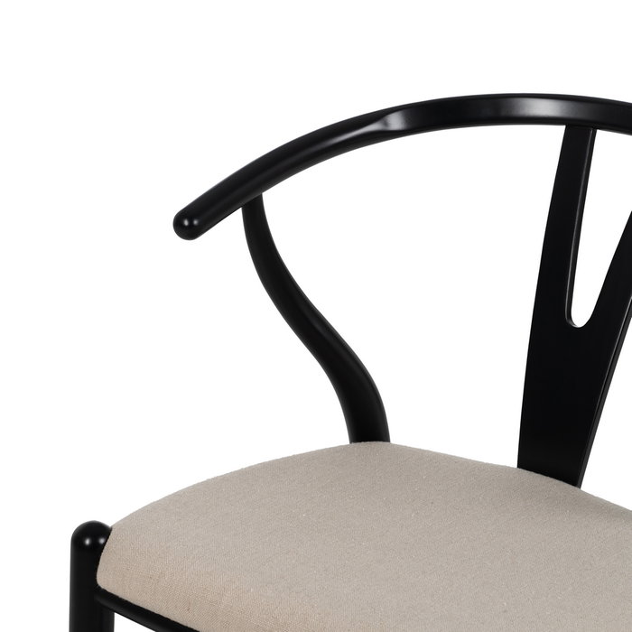 Silla Negro Tejido-Madera Salón 53 X 55 X 80 cm