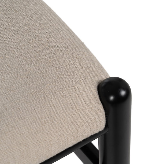 Silla Negro Tejido-Madera Salón 53 X 55 X 80 cm