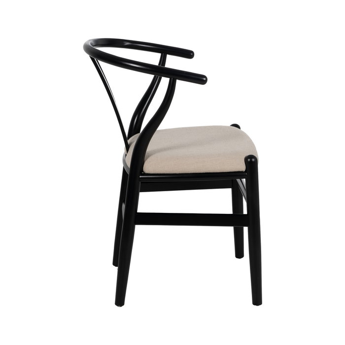 Silla Negro Tejido-Madera Salón 53 X 55 X 80 cm