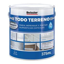 Beissier Preparación Todo Terreno al Agua Blanco 375 ml - Pintura Fondo y Acabado para Todo Tipo de Superficies Interior/Exterior
