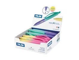 Milan Bolígrafo P1 Touch Mini Sunset Retráctil 24 Unidades Colores Surtidos Punta 1 mm Tinta Azul