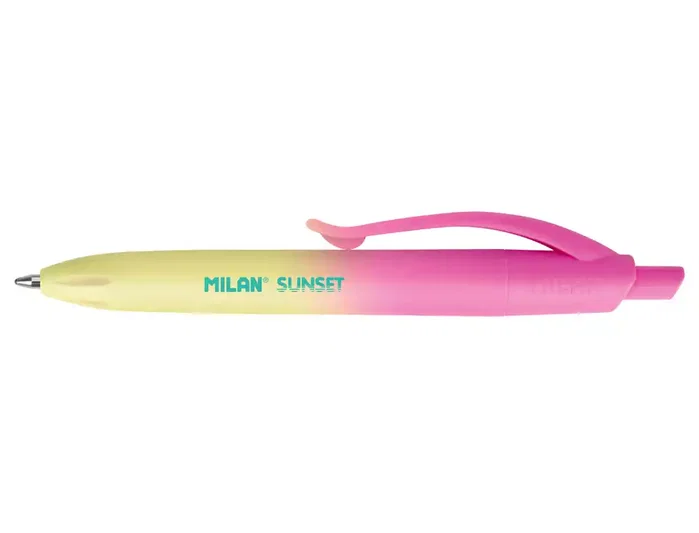 Milan Bolígrafo P1 Touch Mini Sunset Retráctil 24 Unidades Colores Surtidos Punta 1 mm Tinta Azul
