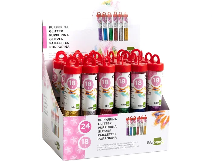 Purpurina Liderpapel Fantasia Colores Metalicos Surtidos Bote De 18 gr 24 unidades Purpurina Liderpapel Fantasia Colores Metalicos Surtidos Bote De 18 gr 24 unidades
