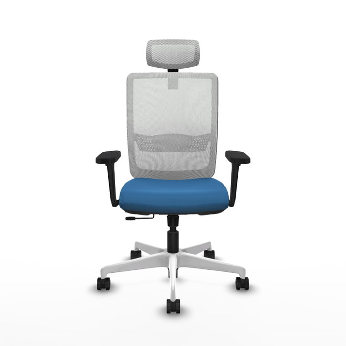 PIQUERAS Y CRESPO Silla de oficina Haches con mecanismo Sincro/Traslack Azul claro y Blanco