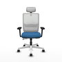 PIQUERAS Y CRESPO Silla de oficina Haches con mecanismo Sincro/Traslack Azul claro y Blanco