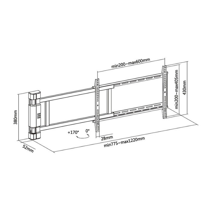 Equip Soporte de pared giratorio motorizado para TV 32-75 pulgadas 650336 Equip Soporte de pared giratorio motorizado para TV 32-75 pulgadas 650336