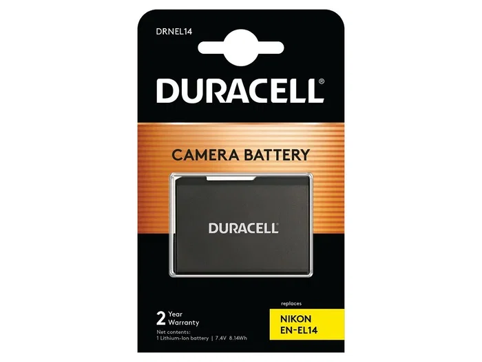 Duracell Batería Recargable de Iones de Litio 7.4V 1100mAh para Cámaras Nikon EN-EL14 DRNEL14 Compatible con D3000, D5000, Coolpix P-Series