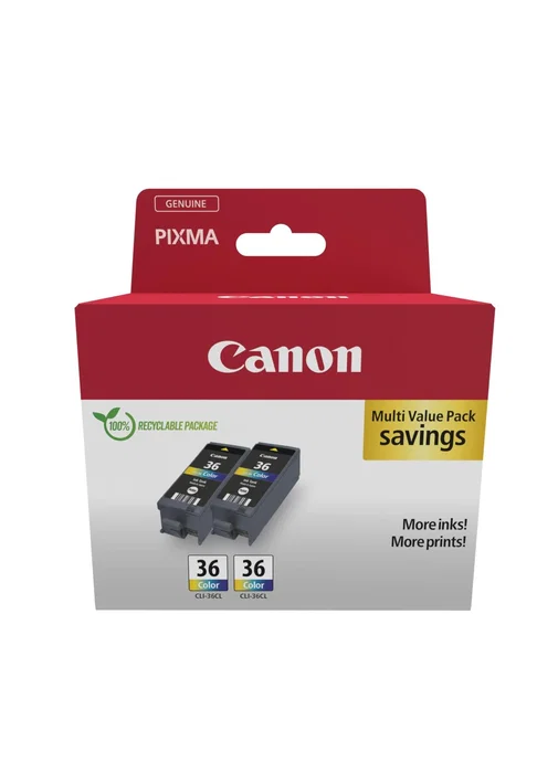 Canon CLI-36 Twin Pack de cartuchos de tinta de color (1511B025)