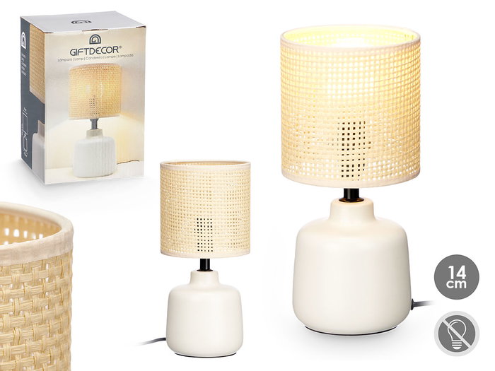 Giftdecor Lámpara Sobremesa Redonda Blanco 14 x 20.5 x 14 cm (Set de 12) Giftdecor Lámpara Sobremesa Redonda Blanco 14 x 20.5 x 14 cm (Set de 12)