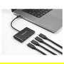 DeLOCK Hub USB 3.2 Gen 2 Tipo C con 4 Puertos USB-C, 10 Gbps, Velocidad 5 Gbit/s, Aluminio Negro, Conector USB-C, Plug and Play, Cable 0.15 m