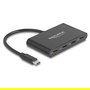 DeLOCK Hub USB 3.2 Gen 2 Tipo C con 4 Puertos USB-C, 10 Gbps, Velocidad 5 Gbit/s, Aluminio Negro, Conector USB-C, Plug and Play, Cable 0.15 m
