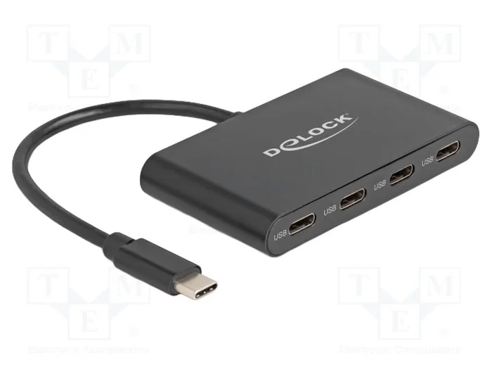 DeLOCK Hub USB 3.2 Gen 2 con 4 puertos USB Type-C de 10 Gbps DeLOCK Hub USB 3.2 Gen 2 con 4 puertos USB Type-C de 10 Gbps