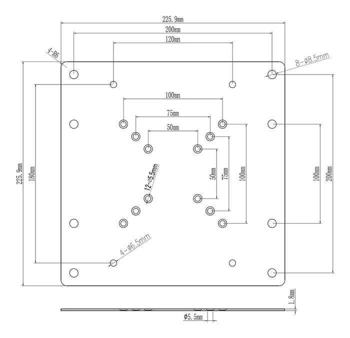 Aisens Adaptador VESA 200x200 ACC001-289 Negro Aisens Adaptador VESA 200x200 ACC001-289 Negro