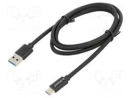 SAVIO Cable USB 3.1 de USB A a USB C, 1m, Negro