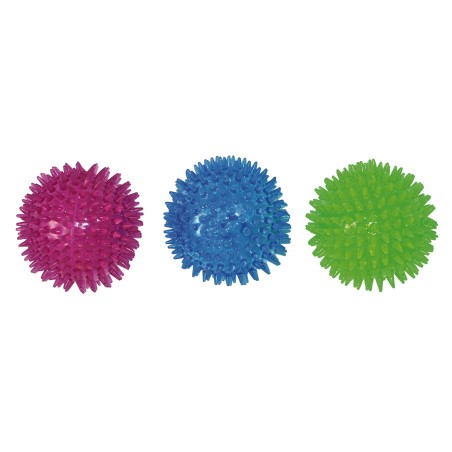 Nayeco TPR Pelota Pincho Juguete para Perro, Material Flexible y Resistente, Limpieza Bucal, Masaje de Encías, Pack 3 Unidades Surtidas, 8 cm
