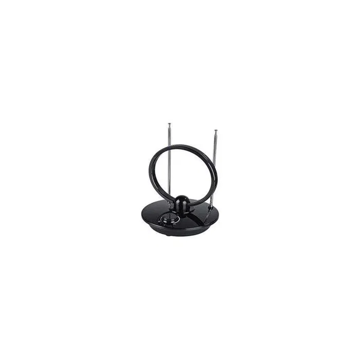 Hama Antena TDT Interior Activa 179826 DVB-T2 para Televisión Digital, Color Negro