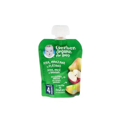 GERBER Pouch Organic Pera Manzana Platano 90 G GERBER Pouch Organic Pera Manzana Platano 90 G