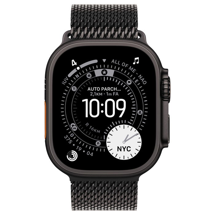 Apple Watch Ultra 3 Titanium Cellular 49mm Reloj Inteligente Negro con Correa Milanesa